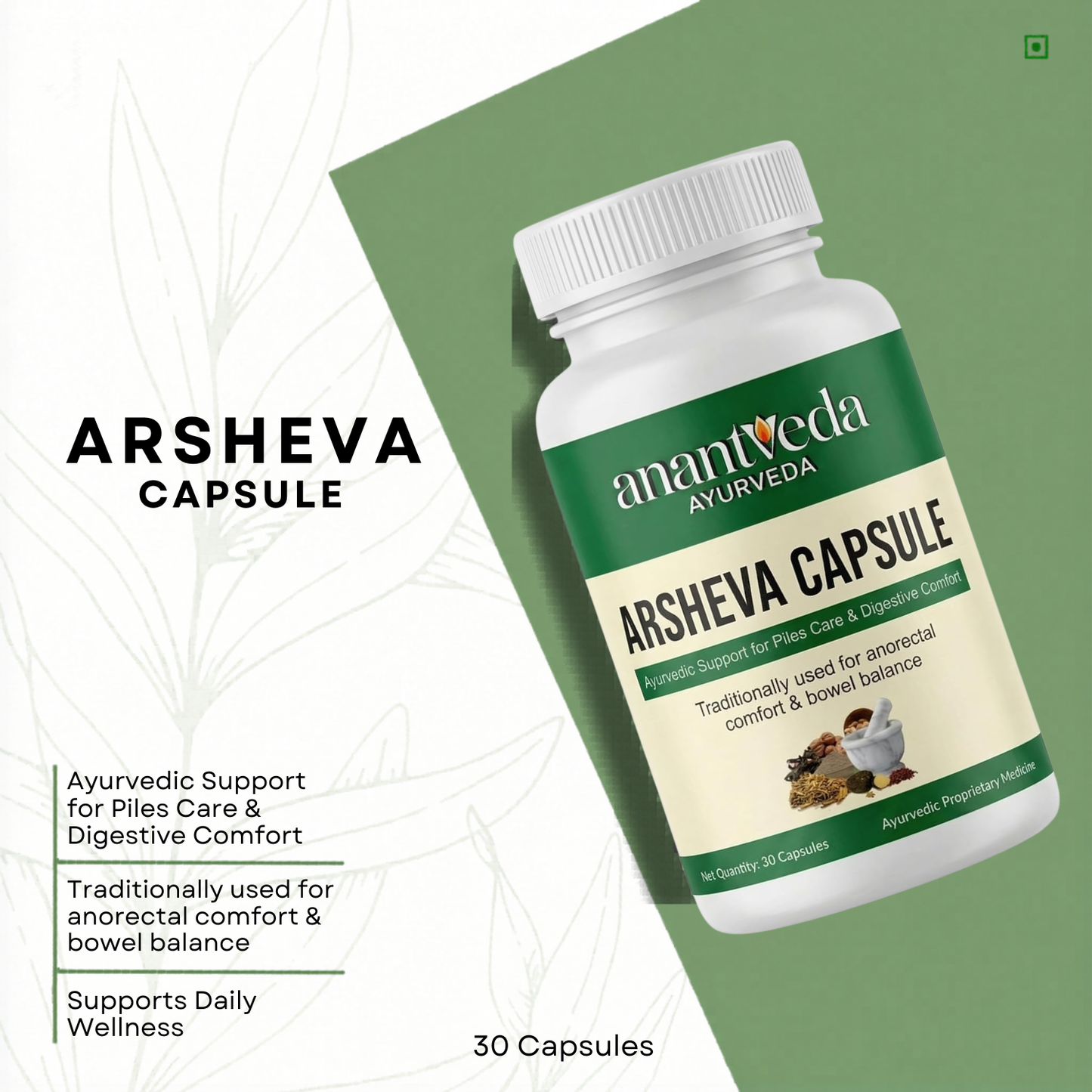 Arsheva Capsule – Natural Bleeding Piles & Swelling Support